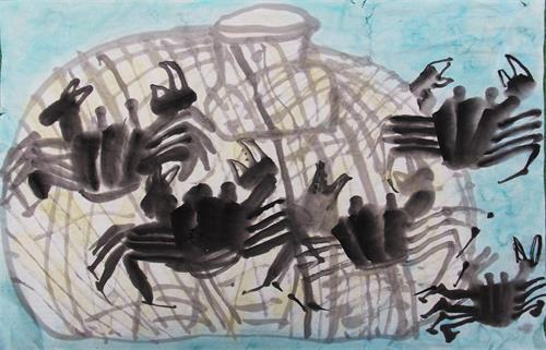 《秋蟹满筐》万祥祥 11岁（六安市叶集画廊书画中心，指导老师：朱定勇）.JPG