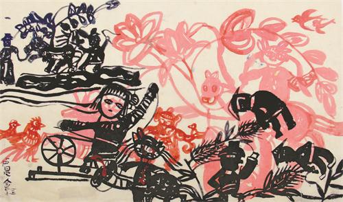 《热闹的聚会》卢昌鑫 8岁（安徽省六安市叶集区画廊少儿艺术中心  指导老师  周丽红.jpg